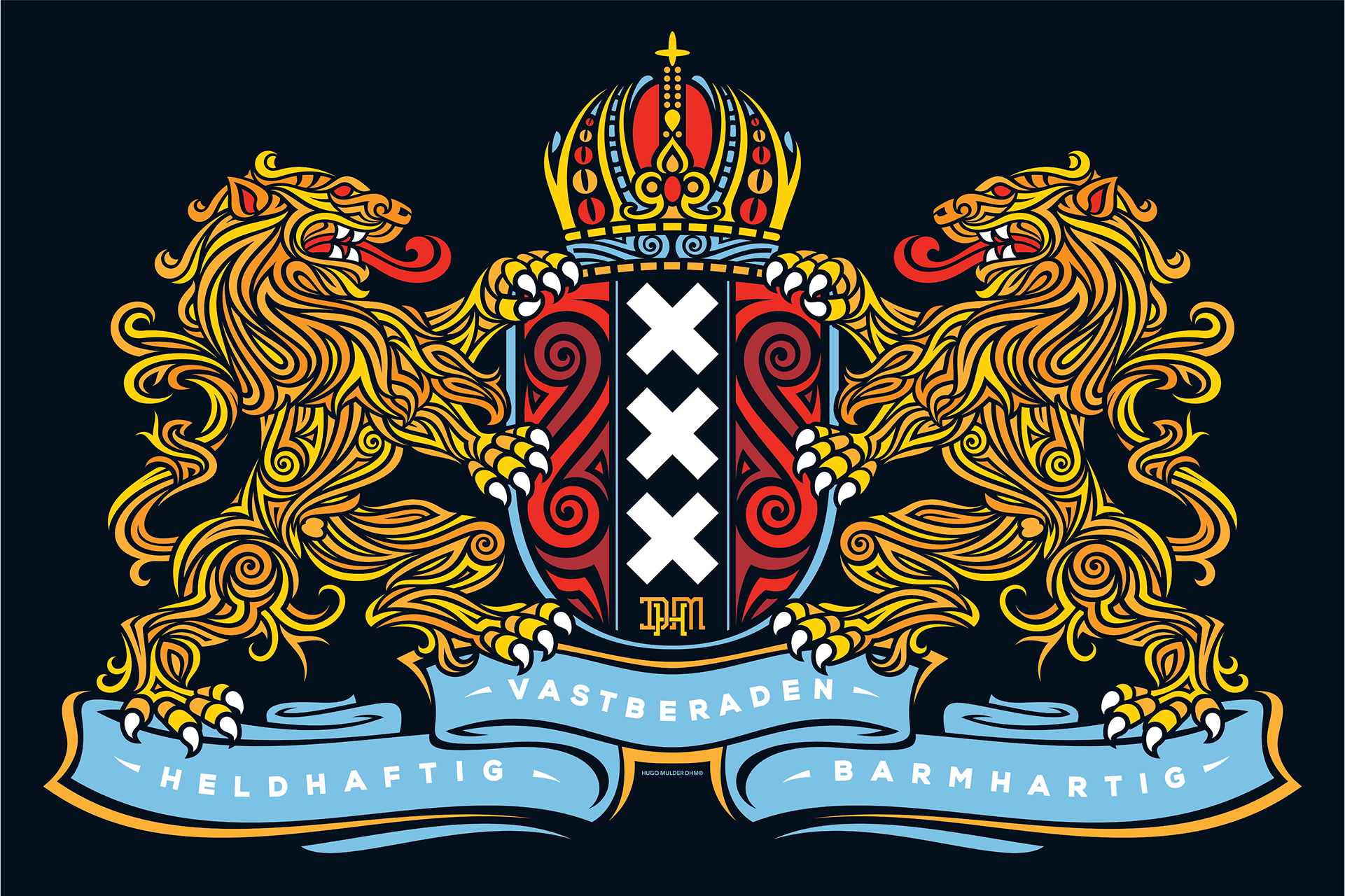 Coat of Arms Amsterdam art flag by DHM design - Better Flags®